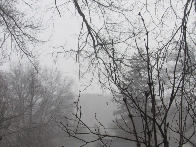 Photo of sky during hailstorm