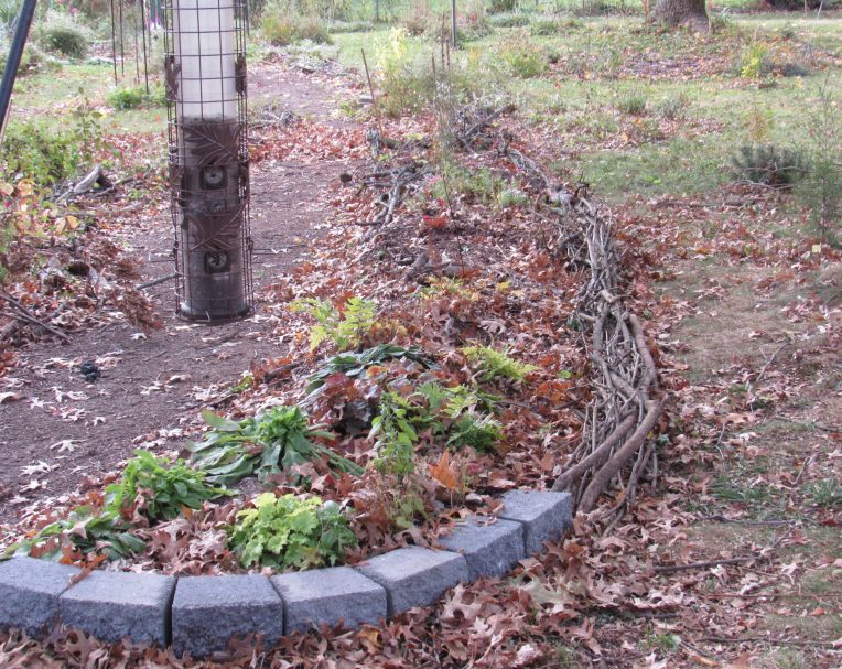 Photo of garden path with stick fence