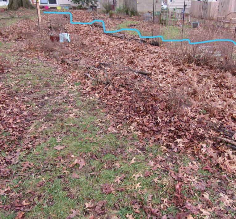 Photo of landscape with line drawn to mark topographical profile